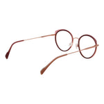 Andy Wolf Pink Unisex Glasses Frame in rosegold metal, full-rim round style, size 52-19-140, with demo plastic lenses, includes branded case.