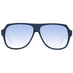 BMW Blue Men Sunglass, full-rim aviator style in blue with mirrored gradient lenses, protection category two, includes branded case.