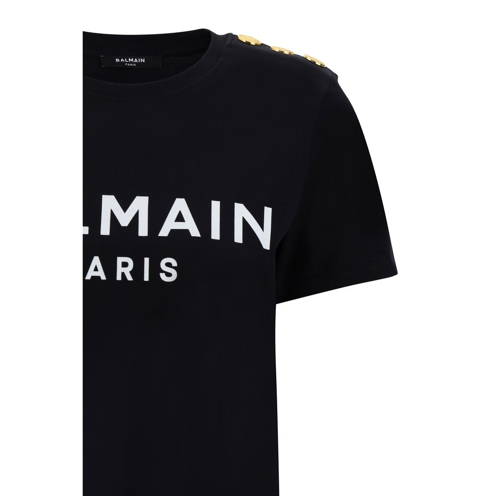 Balmain Black Cotton T-Shirt