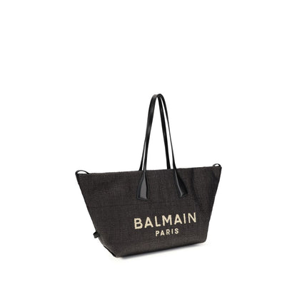 Balmain Black Raffia Shoulder Bag