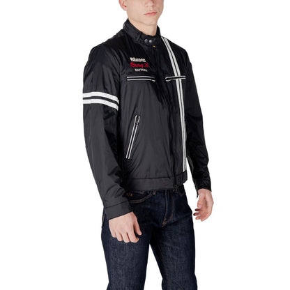 Blauer Black Polyamide Biker Jacket