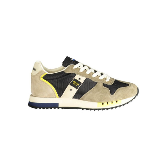 Blauer Green Polyester Sneaker with laces, contrast details, logo, and sports design.