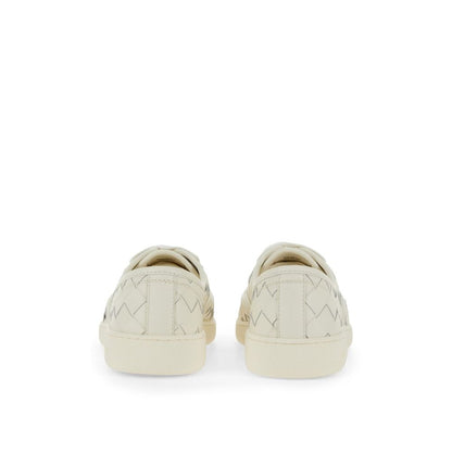 Bottega Veneta White Calfskin Low Top Sneakers
