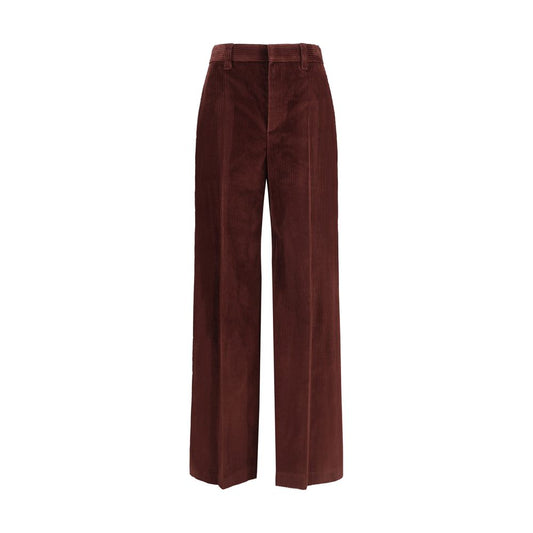 Brunello Cucinelli Bordeaux Cotton Casual Pants