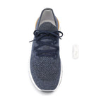 Brunello Cucinelli Cotton chiné knit runners featuring mesh panels, lace-up front, and a 3 cm platform sole, showcased from top view.