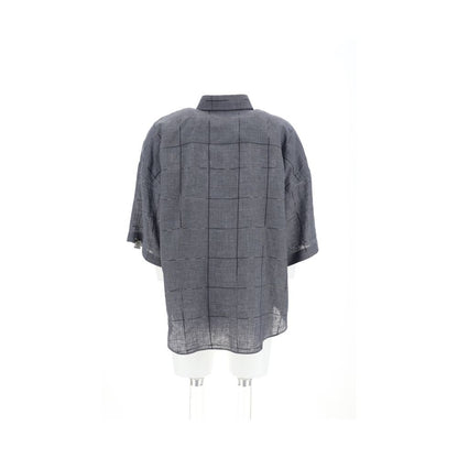 Brunello Cucinelli Gray Linen Shortsleeve Shirt