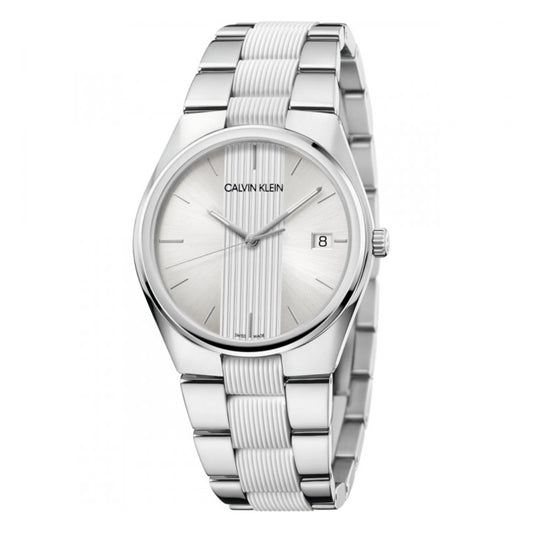 CALVIN KLEIN Mod. CONTRAST stainless steel wristwatch, 40mm case, quartz movement, Swiss-made, water resistant, gent's watch.