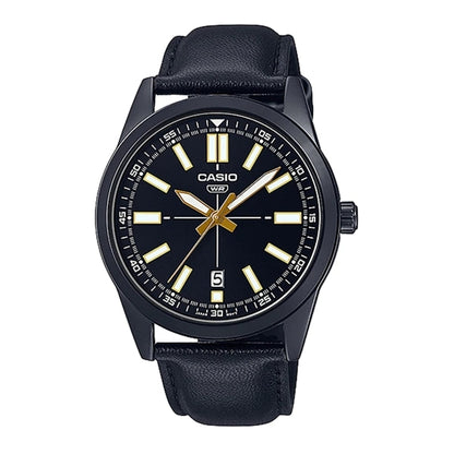 CASIO COLLECTION Mod. CASUAL DATE - LEATHER. FULL BLACK