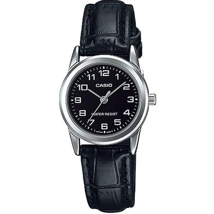 CASIO COLLECTION Mod. LADY 3H. LEATHER - BLACK WATCHES