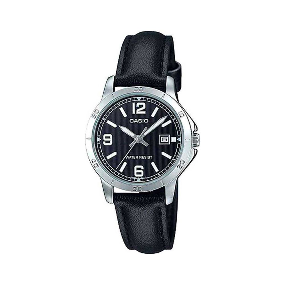 CASIO COLLECTION Mod. LADY DATE. LEATHER - BLACK WATCHES