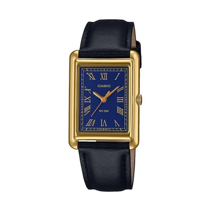 CASIO COLLECTION Mod. LADY TANK. GOLD. LEATHER - BLUE WATCHES