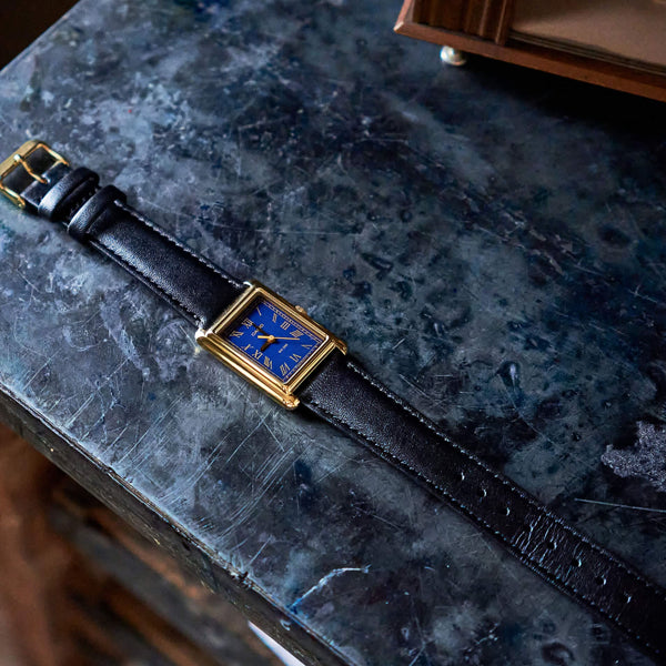 CASIO COLLECTION Mod. LADY TANK. GOLD. LEATHER - BLUE WATCHES