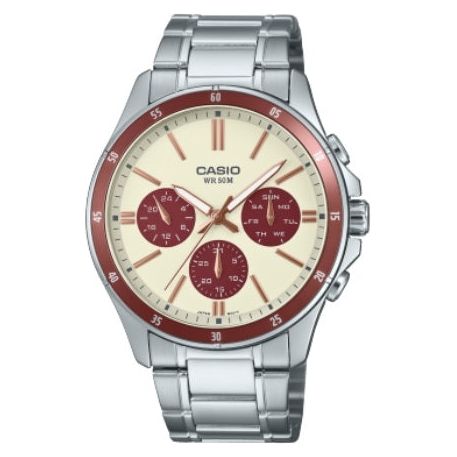 CASIO COLLECTION Mod. MULTIFUNCTION CALENDAR - CHAMPAGNE & BORDEAUX WATCHES