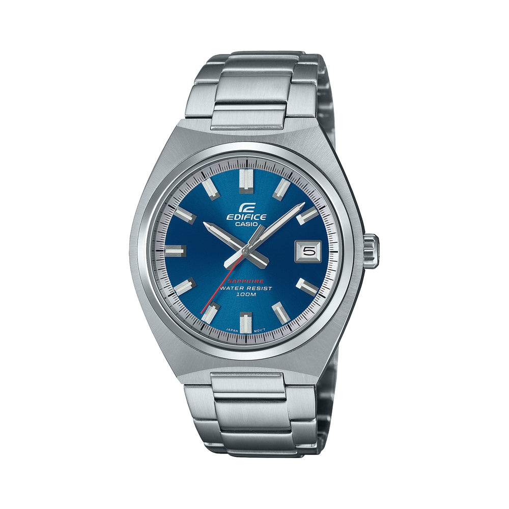 CASIO EDIFICE Mod. SPORT, DATA - LIGHT BLUE wristwatch with stainless steel strap and sapphire dial, 10 ATM water resistance.