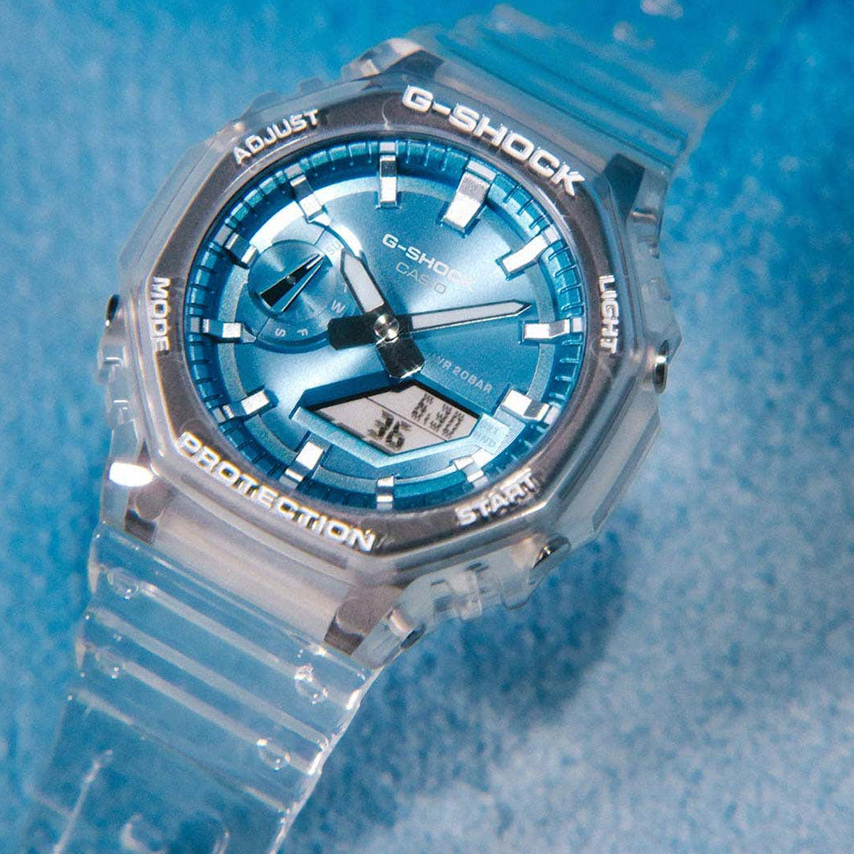 CASIO G-SCHOCK Mod. BRIGHT METALLIC - LIGHT BLUE WATCHES