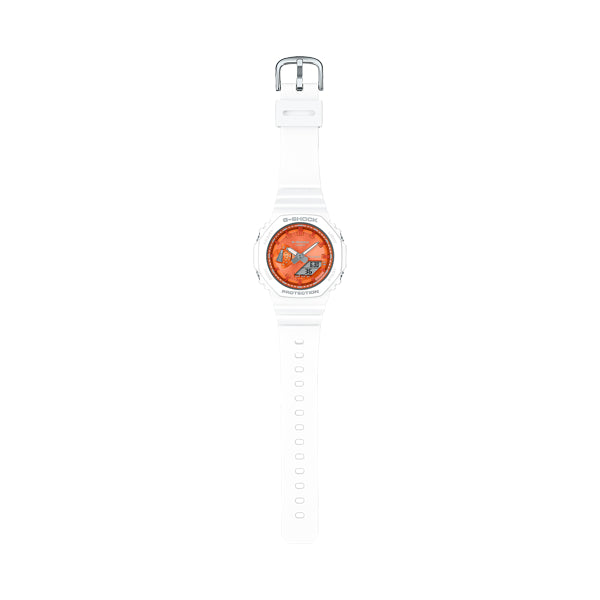 CASIO G-SHOCK Mod. OAK COMPACT - PRECIOUS HEART SERIE unisex water-resistant wristwatch with orange dial and resin strap
