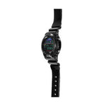 Side view of CASIO G-SHOCK Mod. OVERSIZE - VIRTUAL BLACK RAINBOW SERIE ***SPECIAL PRICE*** showing digital display and resin strap