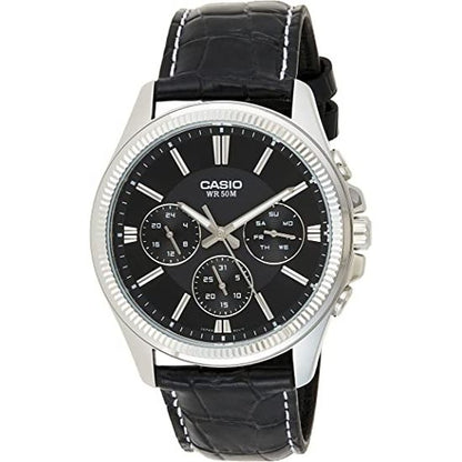 CASIO Mod. DAY DATE MULTIFUNCTION, LEATHER - BLACK