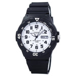 CASIO SPORT Mod. DIVER 100M - WHITE wristwatch, water resistant 100M, black resin strap, day/date function, quartz movement, mineral dial