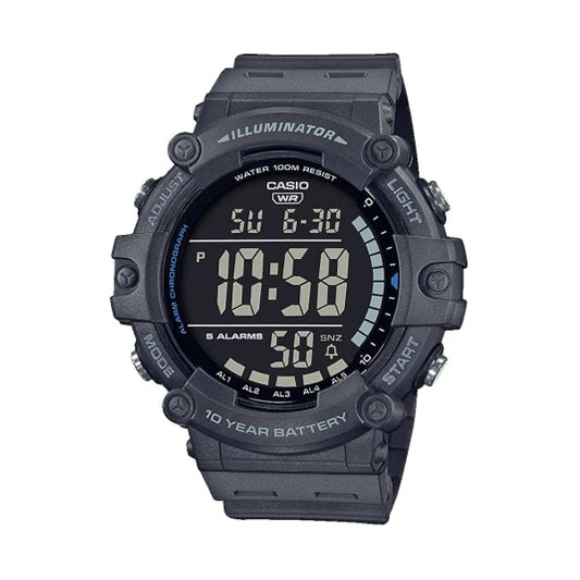 Alt Tag: CASIO SPORT Mod. DIVER - ILLUMINATOR WORLDTIME 10 YEARS BATTERY digital wristwatch with resin strap and multifunction quartz movement.