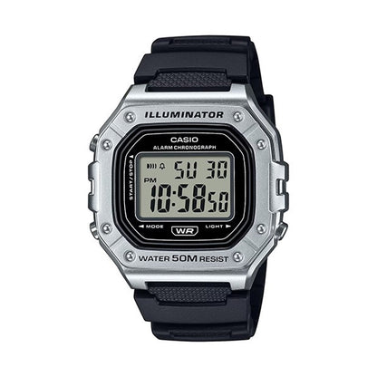 CASIO TIMELESS COLLECTION Mod. SPORT ILLUMINATOR WR 50M. ALARM. CHRONOGRAPH - SILVER - METAL SERIE WATCHES