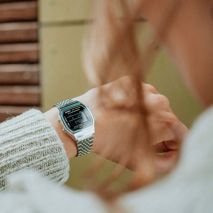 CASIO VINTAGE Mod. BLUETOOTH® SMARTPHONE LINK - SILVER - built-in accelerometer senses body movements + steps counter WATCHES