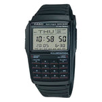 CASIO VINTAGE Mod. DATABANK CALCULATOR - BLACK wristwatch with multifunction quartz movement, resin case and strap, water resistant.