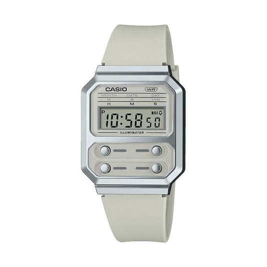 CASIO VINTAGE Mod. EDGY COLLECTION - CREAM ***SPECIAL PRICE*** wristwatch with splash-proof resin case and silicone strap.