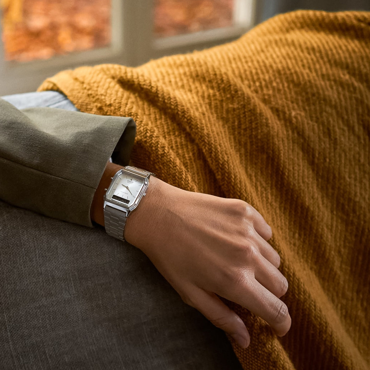 CASIO VINTAGE Mod. EDGY COLLECTION SUNRAY DIAL - SILVER WATCHES