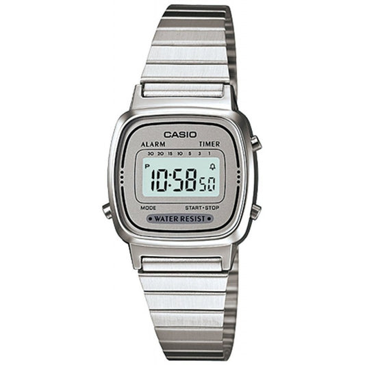 CASIO VINTAGE Mod. ICONIC MINI STEEL - LIGHT GREY wristwatch with 3 ATM water resistance and quartz movement for ladies.
