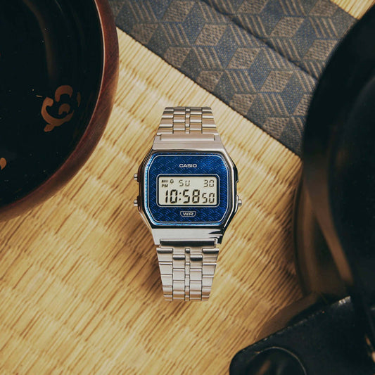 CASIO VINTAGE Mod. ICONIC - TRADITIONAL SEIGAIHA PATTERN Limited Edition - BLUE