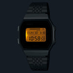 CASIO VINTAGE Mod. SILVER -BLUETOOTH® SMARTPHONE LINK watch with accelerometer, steps counter, water resistant resin case, SS bracelet