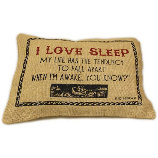 CUSCINI LETTERARI - Copricuscino in Juta lavata / Juta washed pillow case LOVE SLEEP - Size 38x25cm