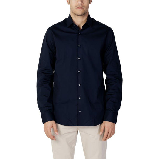 Calvin Klein Blue Cotton Shirt CA-10283000010-IT41 | L