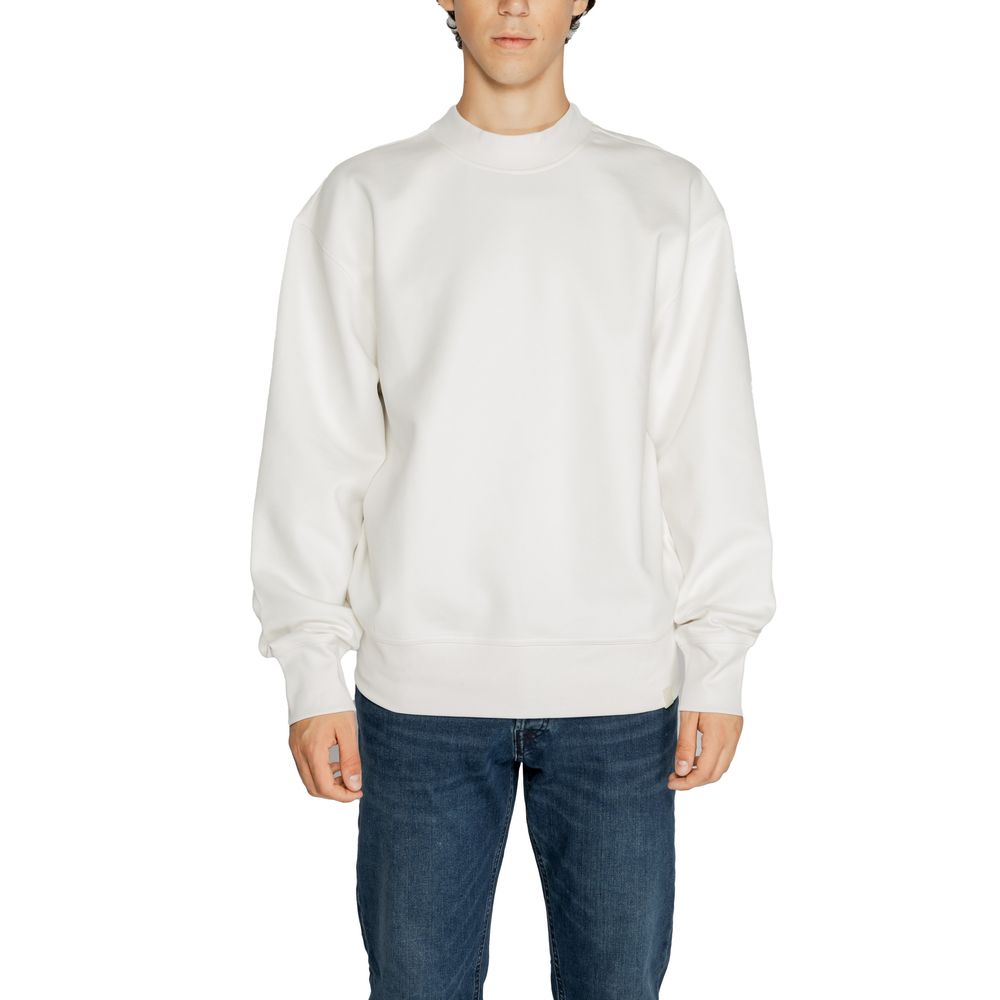 Calvin Klein Jeans White Recycled Cotton Sweatshirt