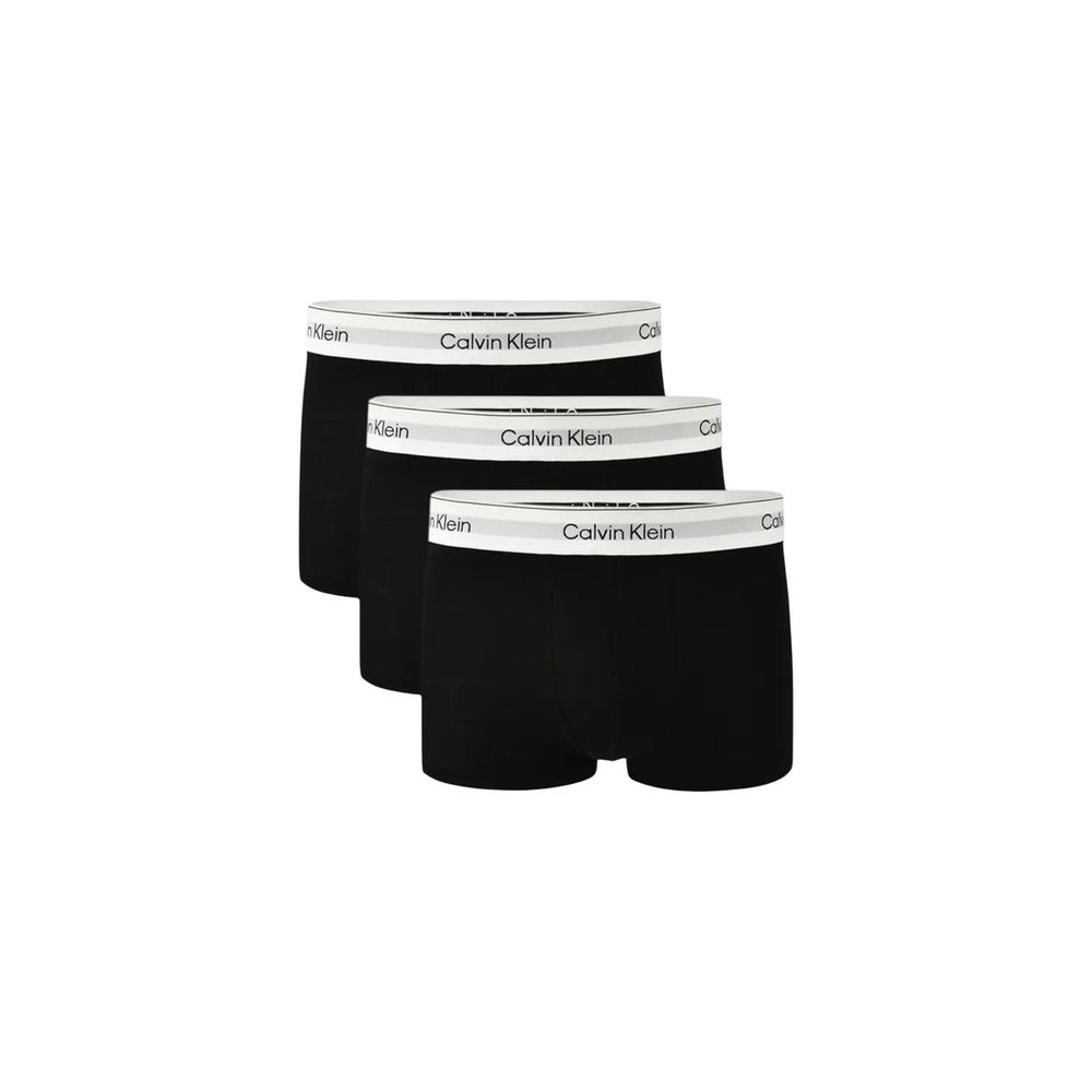 Calvin Klein Underwear Black Cotton Boxer 3-pack with logo waistband for men, showcasing low-rise design and comfortable fit.