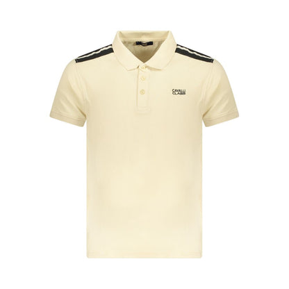 Cavalli Class Beige Cotton Men Polo Shirt