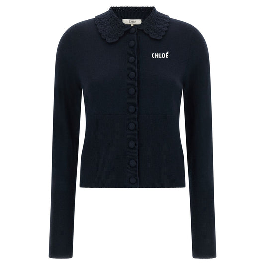 Chloé Blue Wool Cardigan