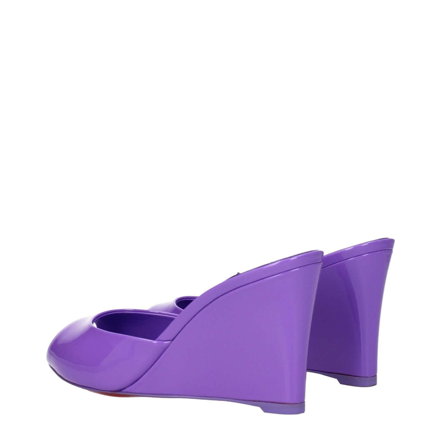 Christian Louboutin Purple Leather Wedge Sandals