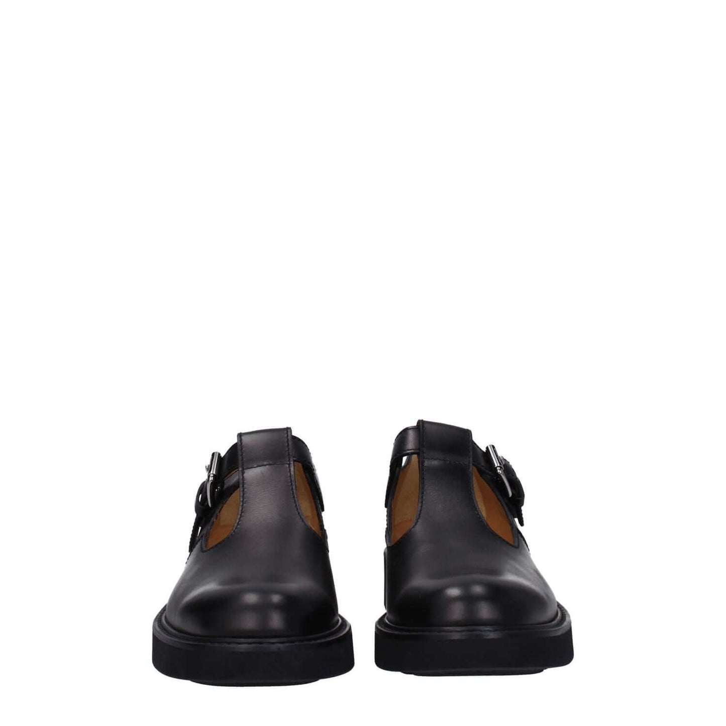 Church's Black Leather Oxfords And Derbies with buckle closure and rubber sole, casual style, mid heels, round toe design, MPN DX01019AGX99F0AAB.