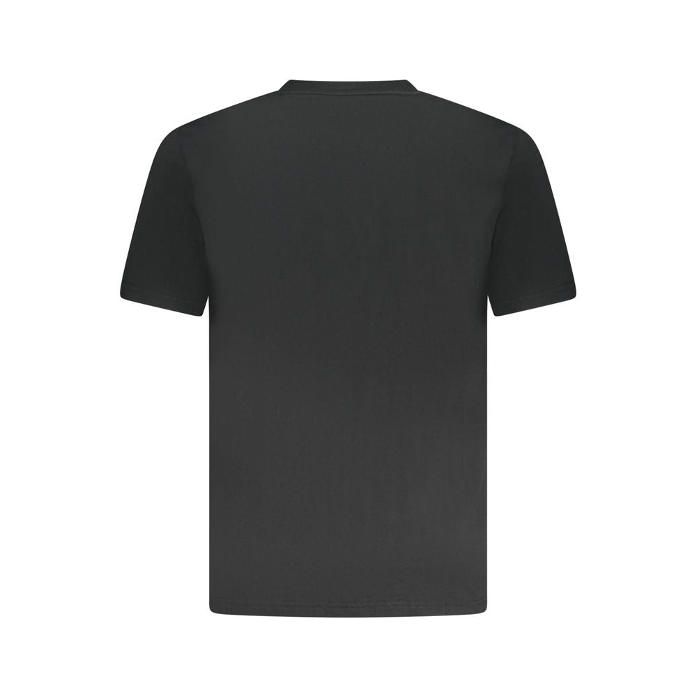 Converse Black Cotton Men T-Shirt back view showing crew neck and short sleeves, crafted for comfort and style with iconic logo detail.