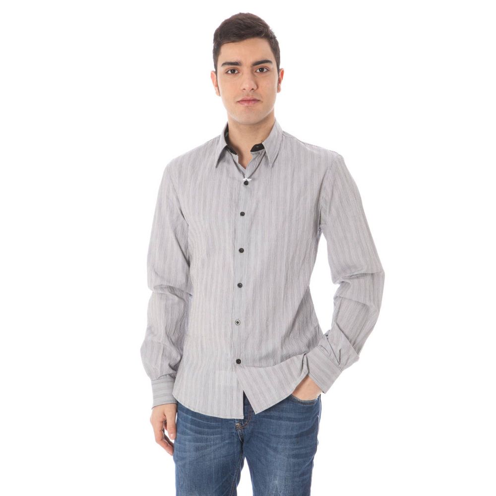 Man wearing Costume National White Cotton Men Shirt for a casual look