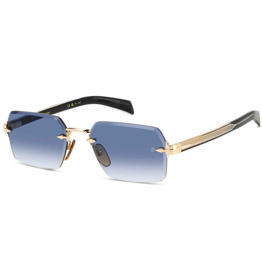 DAVID BECKHAM MOD. DB 7109_S gent's metal sunglasses with blue gradient lenses and gold accents.