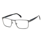 David Beckham Gray Metal Frames with rectangular lenses and sleek design in dark ruthenium finish, perfect for a stylish modern look.