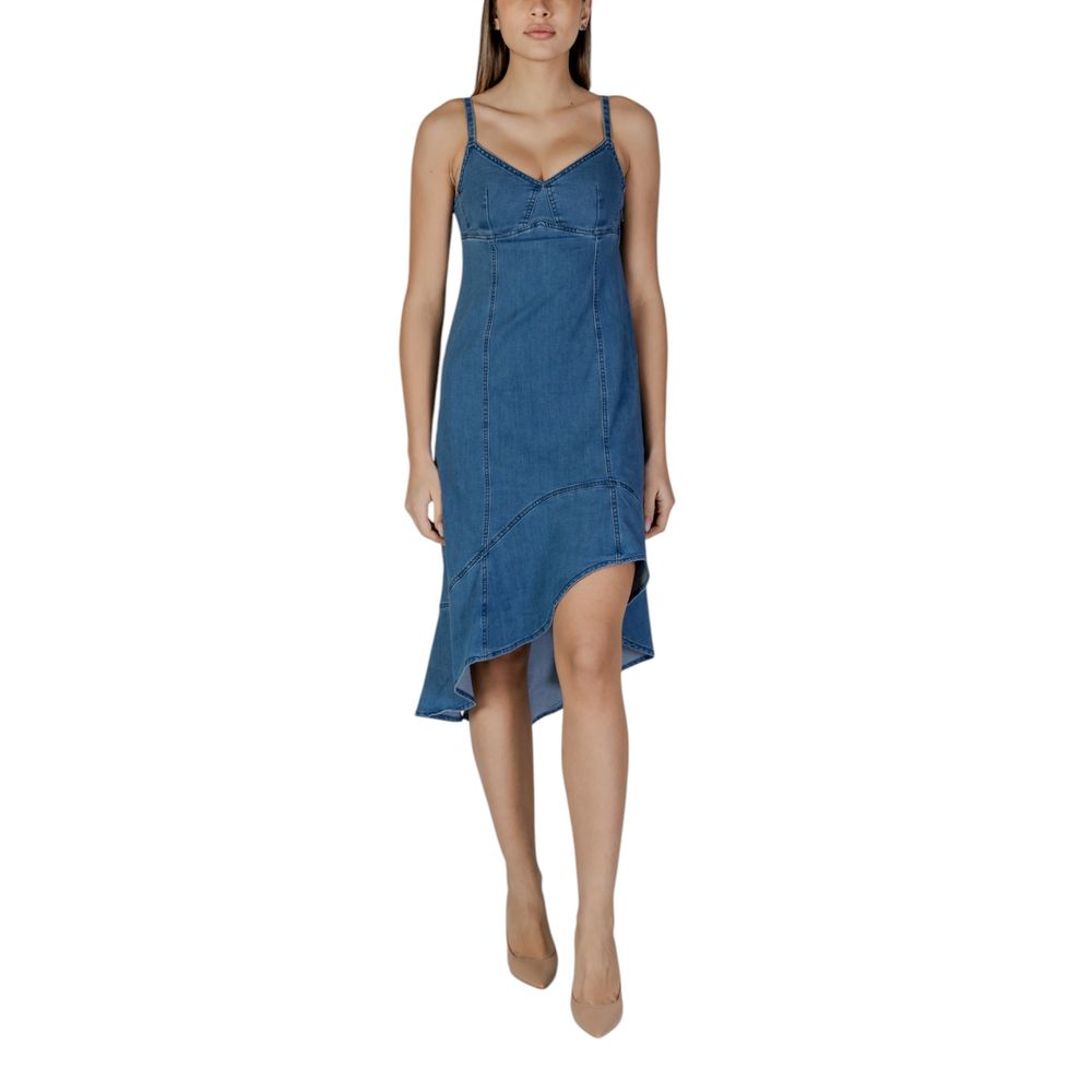 Desigual Blue Cotton Long Dress