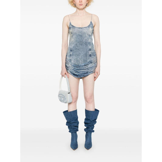 Diesel Tencel denim mini dress with fringes A189640CMBP01-P25