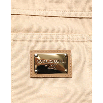 Dolce & Gabbana Beige Cotton Skinny Regular Men Denim Jeans