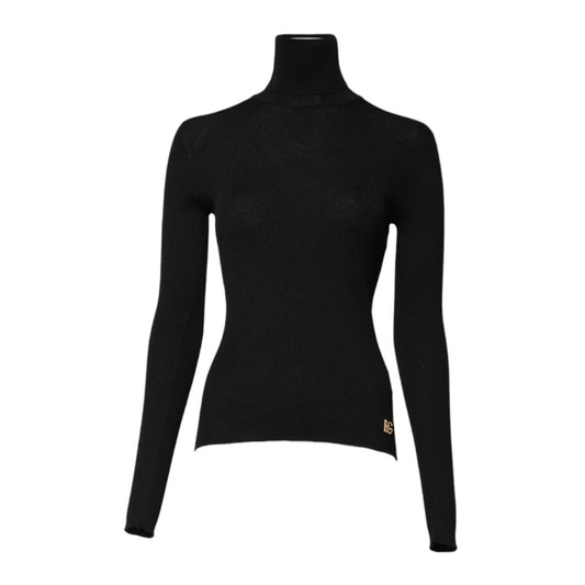 Dolce & Gabbana Black Cashmere Turtleneck Knitted Blouse Top TSH90667-42