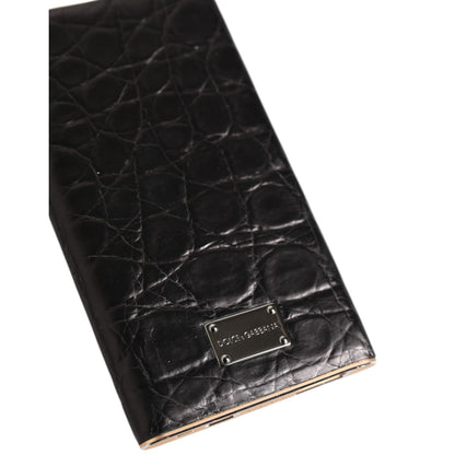 Dolce & Gabbana Black Leather Embossed Exotic 3000mAh Power Bank Charger USB