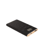 Dolce & Gabbana Black Leather Embossed Exotic 3000mAh Power Bank Charger USB with elegant skin-textured design.